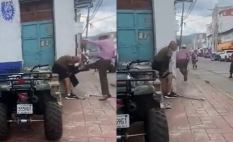 Captan a sujeto golpear a hombre con discapacidad, en Edomex