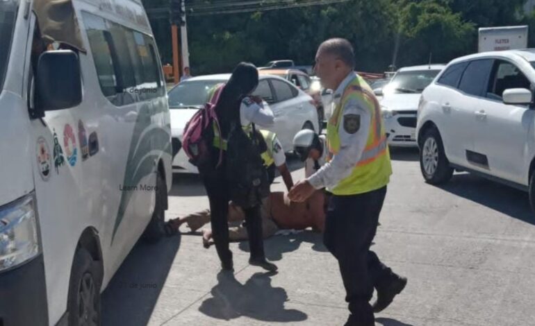 Detienen a hombre que agredió a oficial de transito en Cancún