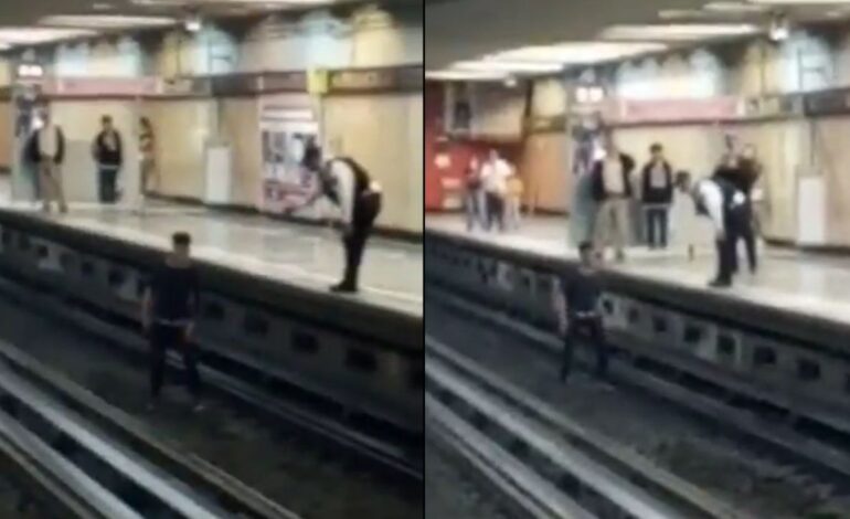 Hombre baja supuestamente drogado a las vías del Metro